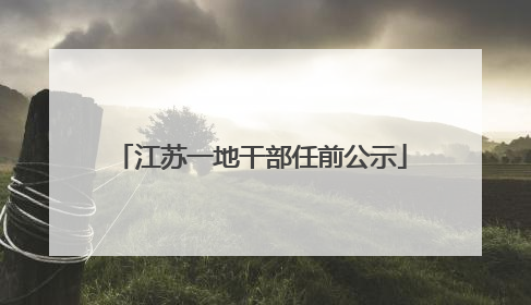 江苏一地干部任前公示