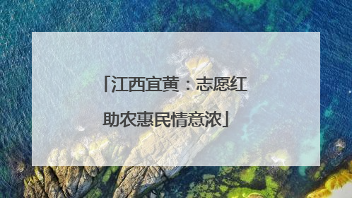 江西宜黄：志愿红助农惠民情意浓