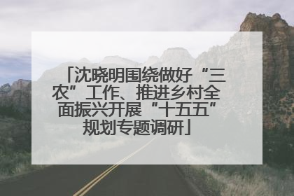 沈晓明围绕做好“三农”工作、推进乡村全面振兴开展“十五五”规划专题调研