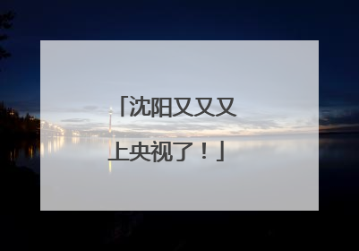 沈阳又又又上央视了！