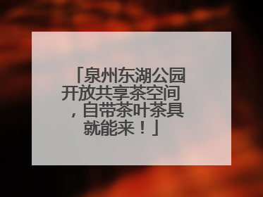 泉州东湖公园开放共享茶空间，自带茶叶茶具就能来！
