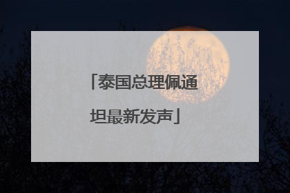 泰国总理佩通坦最新发声