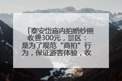 泰安岱庙内拍婚纱照收费300元，景区：是为了规范“商拍”行为，保证游客体验，收取费用全部上交国库