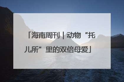 海南周刊｜动物“托儿所”里的双倍母爱