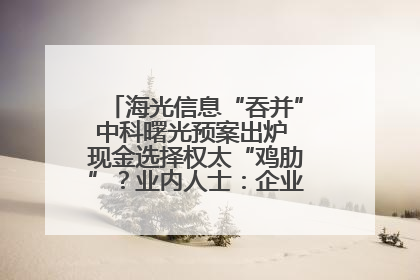 海光信息“吞并”中科曙光预案出炉 现金选择权太“鸡肋”？业内人士：企业不想大量现金流出