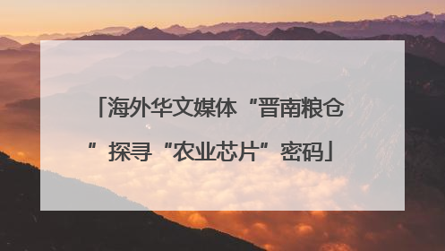 海外华文媒体“晋南粮仓”探寻“农业芯片”密码