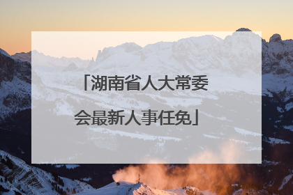 湖南省人大常委会最新人事任免