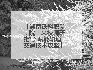 湖南铁科职院：院士来校调研指导 赋能轨道交通技术攻坚