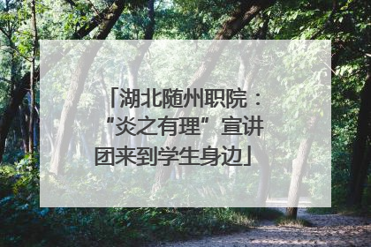 湖北随州职院：“炎之有理”宣讲团来到学生身边