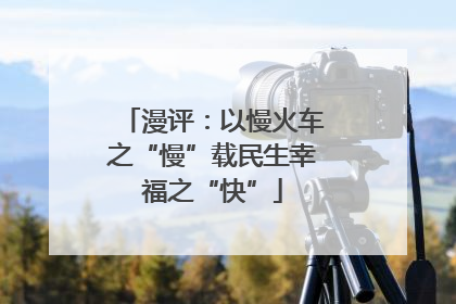 漫评：以慢火车之“慢”载民生幸福之“快”