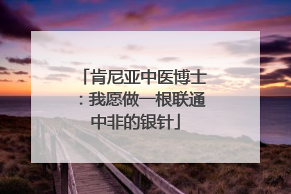 肯尼亚中医博士：我愿做一根联通中非的银针