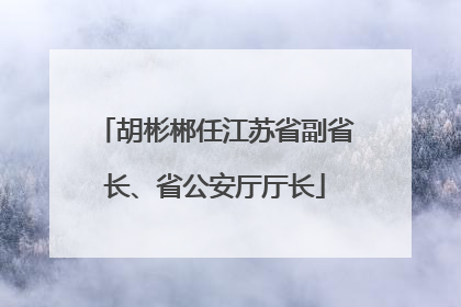 胡彬郴任江苏省副省长、省公安厅厅长