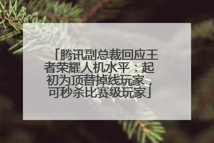 腾讯副总裁回应王者荣耀人机水平：起初为顶替掉线玩家，可秒杀比赛级玩家