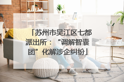 苏州市吴江区七都派出所：“调解智囊团”化解涉企纠纷