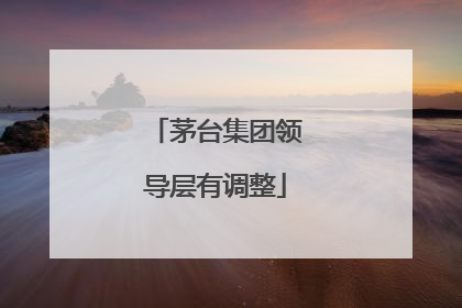 茅台集团领导层有调整