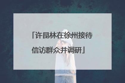 许昆林在徐州接待信访群众并调研