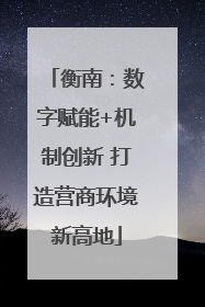 衡南：数字赋能+机制创新 打造营商环境新高地