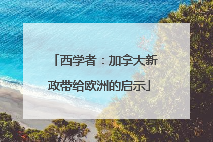 西学者：加拿大新政带给欧洲的启示