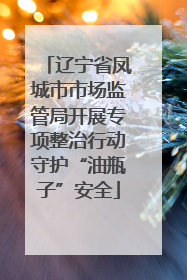 辽宁省凤城市市场监管局开展专项整治行动守护“油瓶子”安全