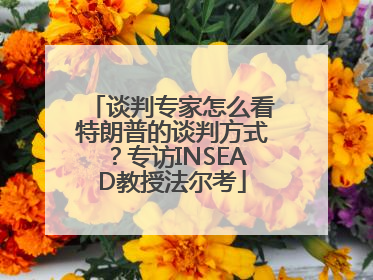 谈判专家怎么看特朗普的谈判方式？专访INSEAD教授法尔考