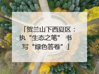 贺兰山下西夏区：执“生态之笔” 书写“绿色答卷”