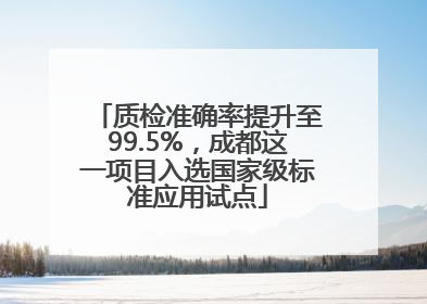 质检准确率提升至99.5%，成都这一项目入选国家级标准应用试点
