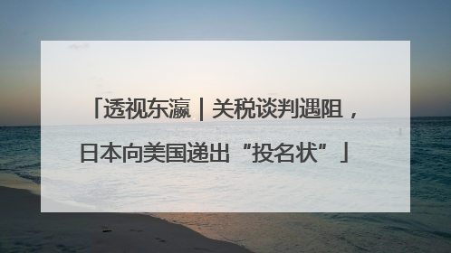 透视东瀛｜关税谈判遇阻，日本向美国递出“投名状”