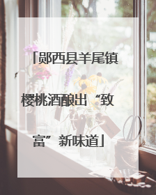 郧西县羊尾镇樱桃酒酿出“致富”新味道