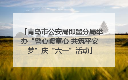 青岛市公安局即墨分局举办“警心暖童心 共筑平安梦”庆“六一”活动