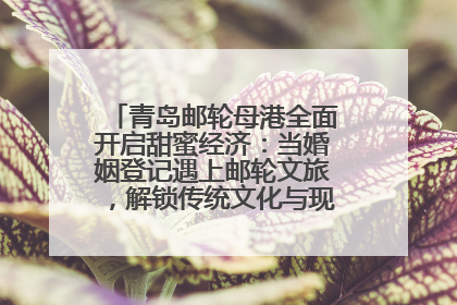 青岛邮轮母港全面开启甜蜜经济：当婚姻登记遇上邮轮文旅，解锁传统文化与现代浪漫的双重密码