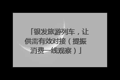 银发旅游列车，让供需有效对接（提振消费一线观察）