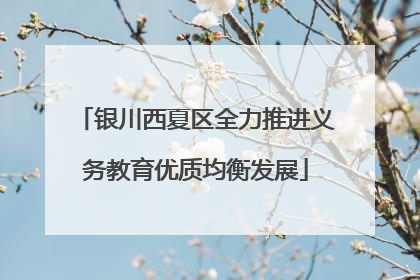 银川西夏区全力推进义务教育优质均衡发展
