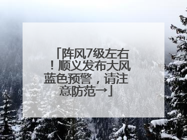 阵风7级左右！顺义发布大风蓝色预警，请注意防范→