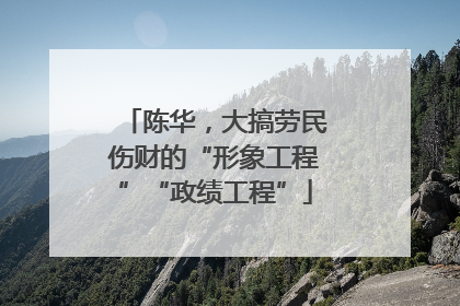 陈华，大搞劳民伤财的“形象工程”“政绩工程”