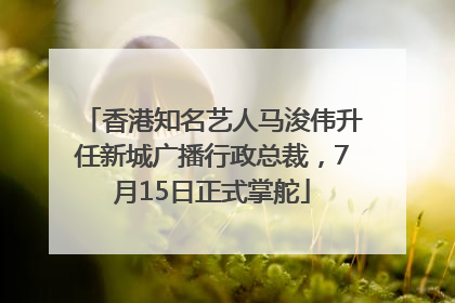 香港知名艺人马浚伟升任新城广播行政总裁，7月15日正式掌舵