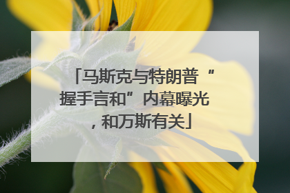 马斯克与特朗普“握手言和”内幕曝光，和万斯有关