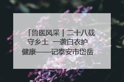 鲁医风采｜二十八载守乡土  一袭白衣护健康——记泰安市岱岳区满庄镇卫生院院长、主任医师张宝喜