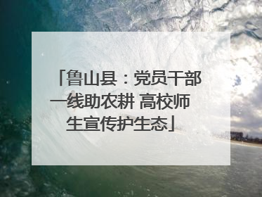 鲁山县：党员干部一线助农耕 高校师生宣传护生态