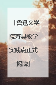 鲁迅文学院寿县教学实践点正式揭牌