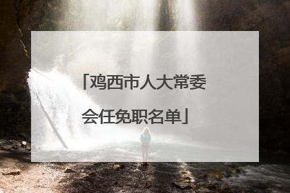 鸡西市人大常委会任免职名单