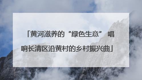 黄河滋养的“绿色生意” 唱响长清区沿黄村的乡村振兴曲