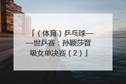 （体育）乒乓球——世乒赛：孙颖莎晋级女单决赛（2）