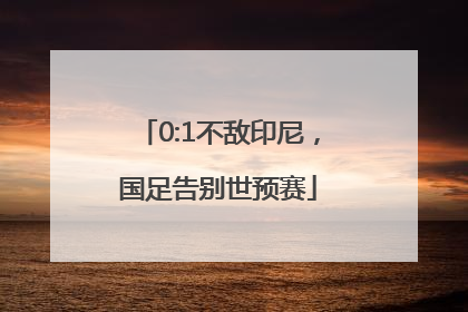 0:1不敌印尼，国足告别世预赛