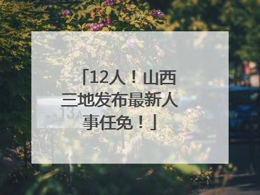 12人！山西三地发布最新人事任免！