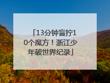 13分钟盲拧10个魔方！浙江少年破世界纪录