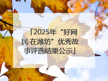 2025年“好网民·在潍坊”优秀故事评选结果公示