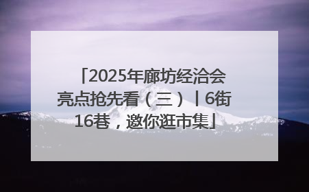 2025年廊坊经洽会亮点抢先看（三）丨6街16巷，邀你逛市集
