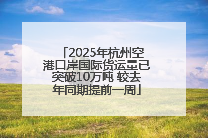 2025年杭州空港口岸国际货运量已突破10万吨 较去年同期提前一周