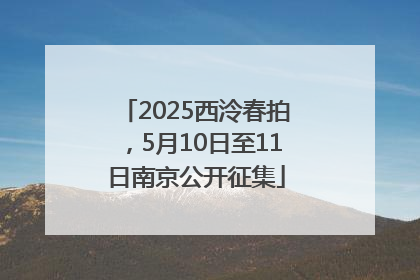 2025西泠春拍，5月10日至11日南京公开征集