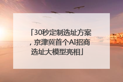 30秒定制选址方案，京津冀首个AI招商选址大模型亮相